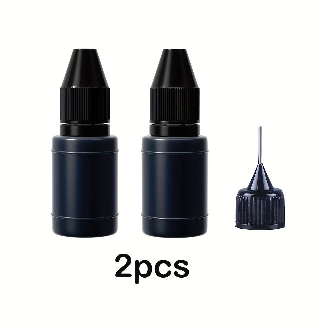 2pcs/4pcs Refill Ink For Protection Roller Stamps, 10ml Bottled Black Ink For Confidential Roller Stamps, Office Stationery