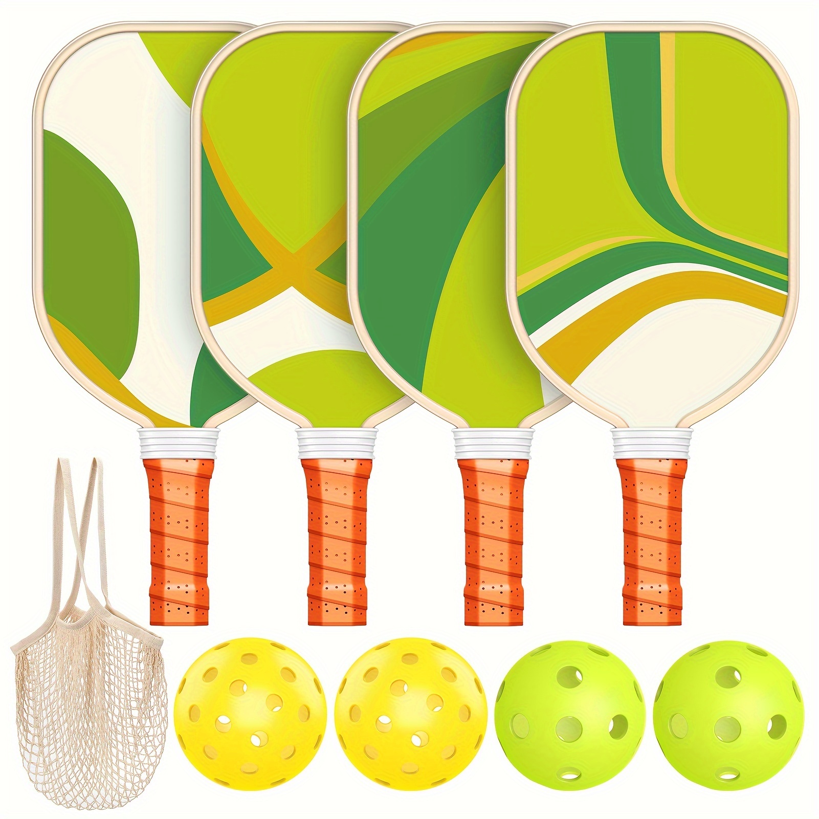 

Pickleball Paddles, Usapa Approved Premium Wood Pickleball Set Of 4 With 4 Pickleball Balls And 1 Carry Bag Pickleball Rackets With Ergonomic Cushion Grip For Beginner & Pros Gifts For Men Women Youth