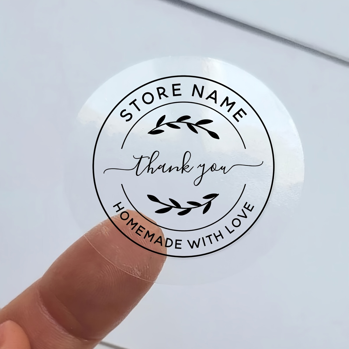 

100pcs Customizable Transparent Black Stickers With , Pet Material, No Battery Required, For Homemade Food Packaging And Thank You Labels, Homemade Food, Classic