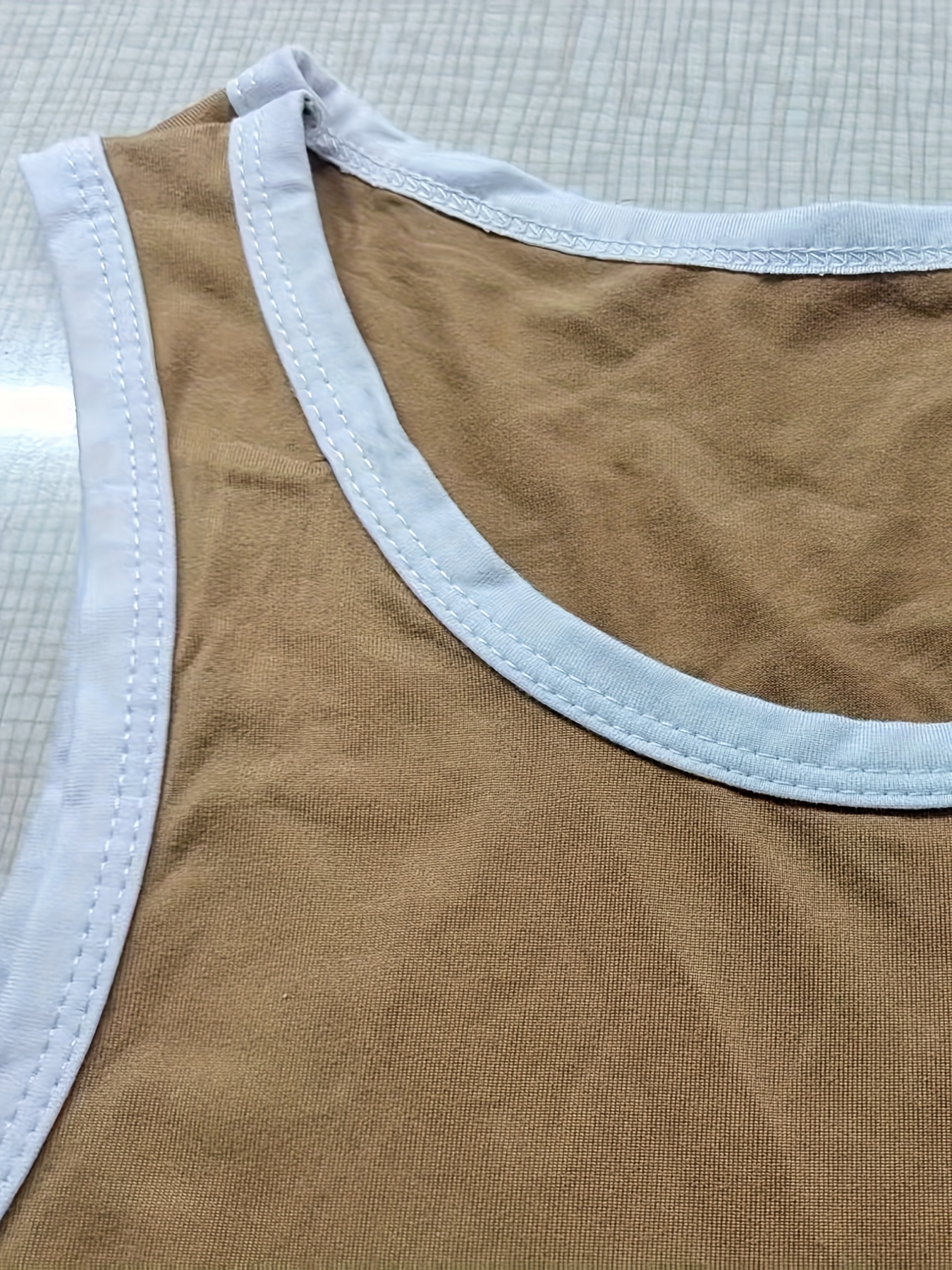 Men's Solid Color Vest Summer Tank Top Sleeveless Fitness Sports Shirt Trendy