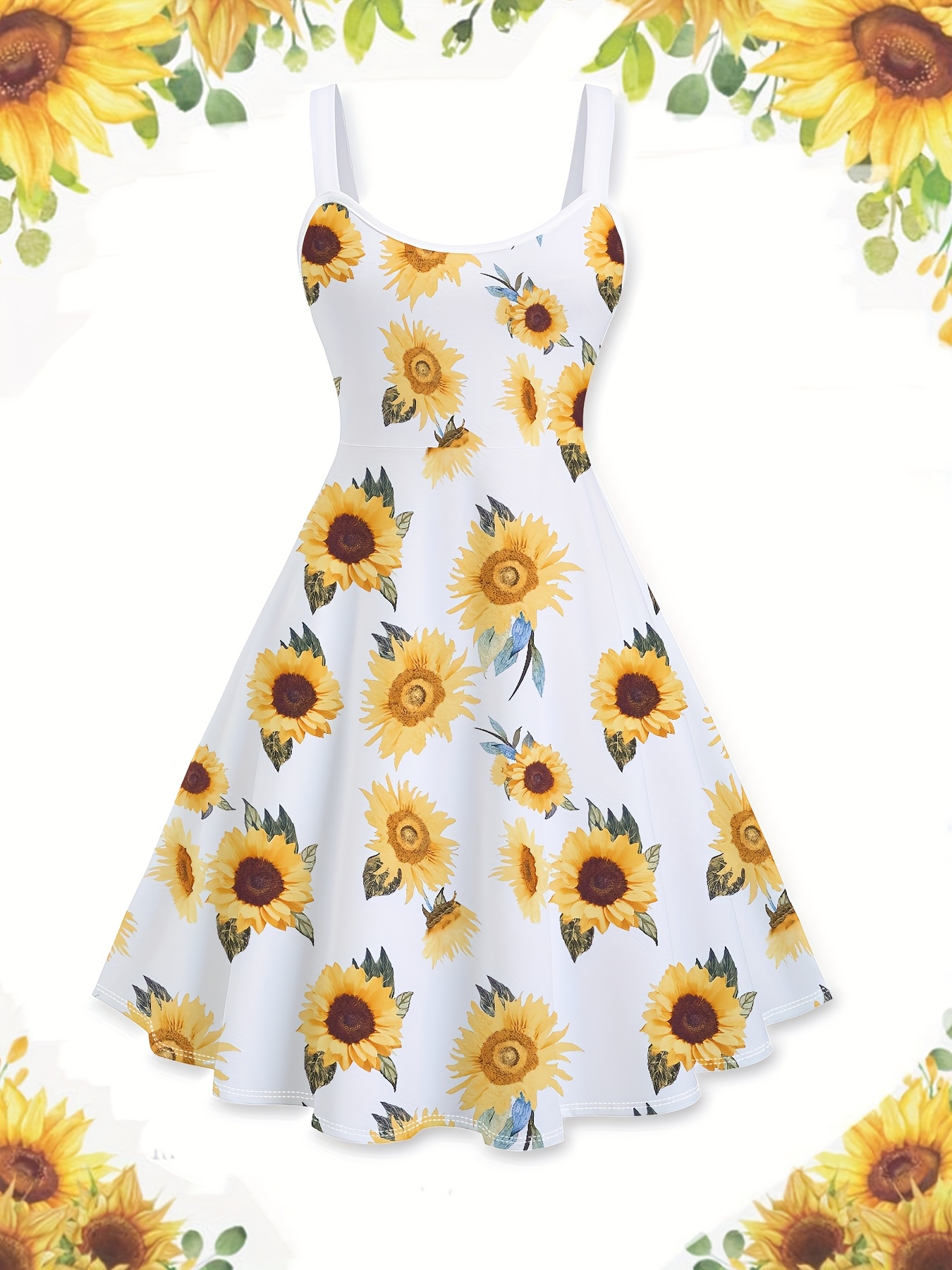 sunflower dresses for women sold on Temu United States