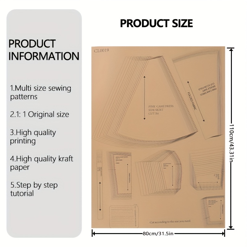 TEMU Women's Complete Sewing Patterns For Dresses: Beginner-friendly Trimmable Dress Making Book With Tutorials Suitable For Women's Dress Making,