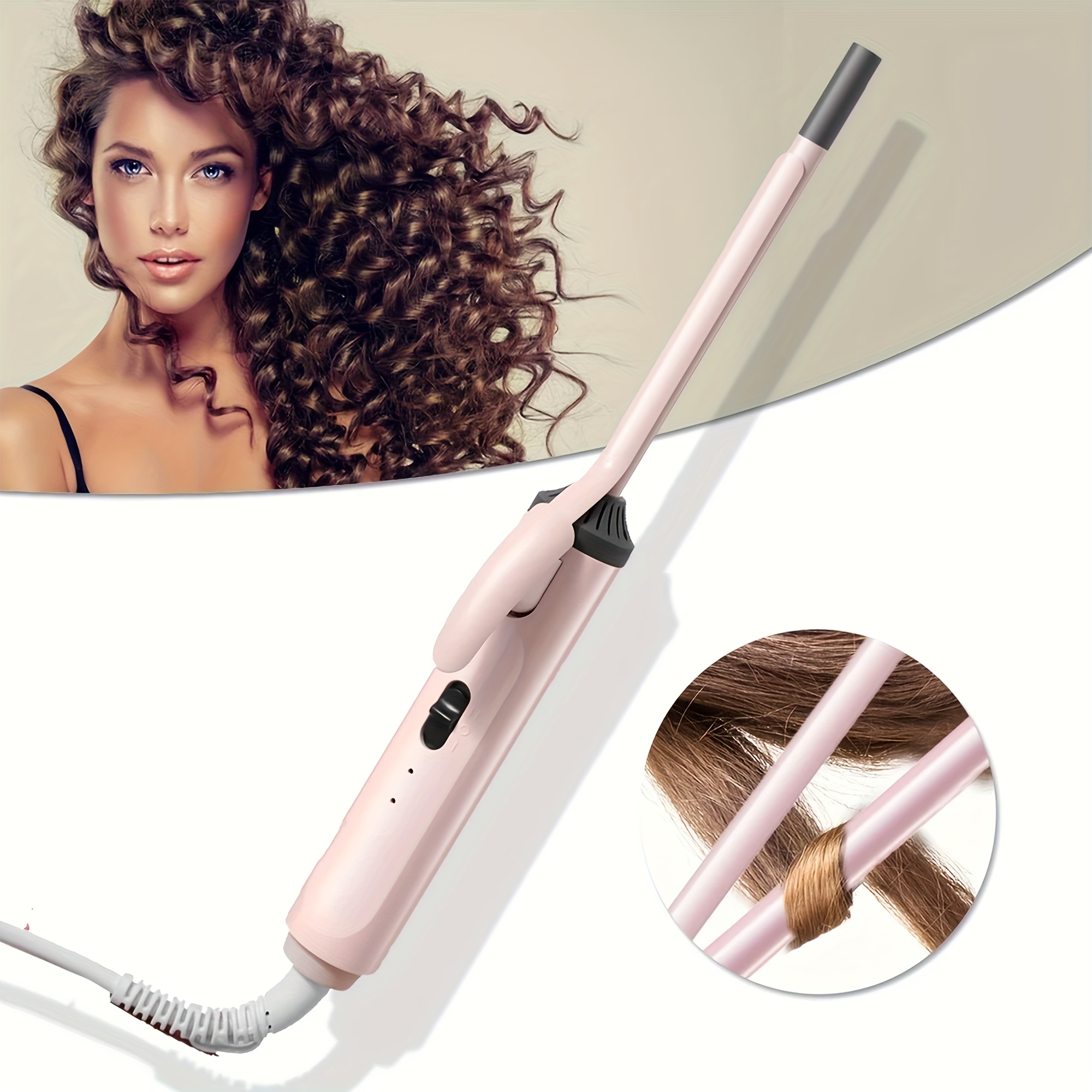 TEMU []9mm Mini Curling Iron, Rapid Heating, Suitable For Curls, Teddy Curls, , And Bangs, Bangs And Tight Curls, A Travel Curling Iron Suitable For