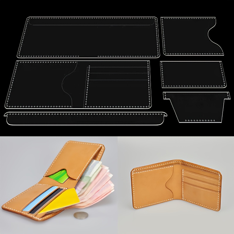 piezas plantillas cuero diy hacer carteras acrílico diseño