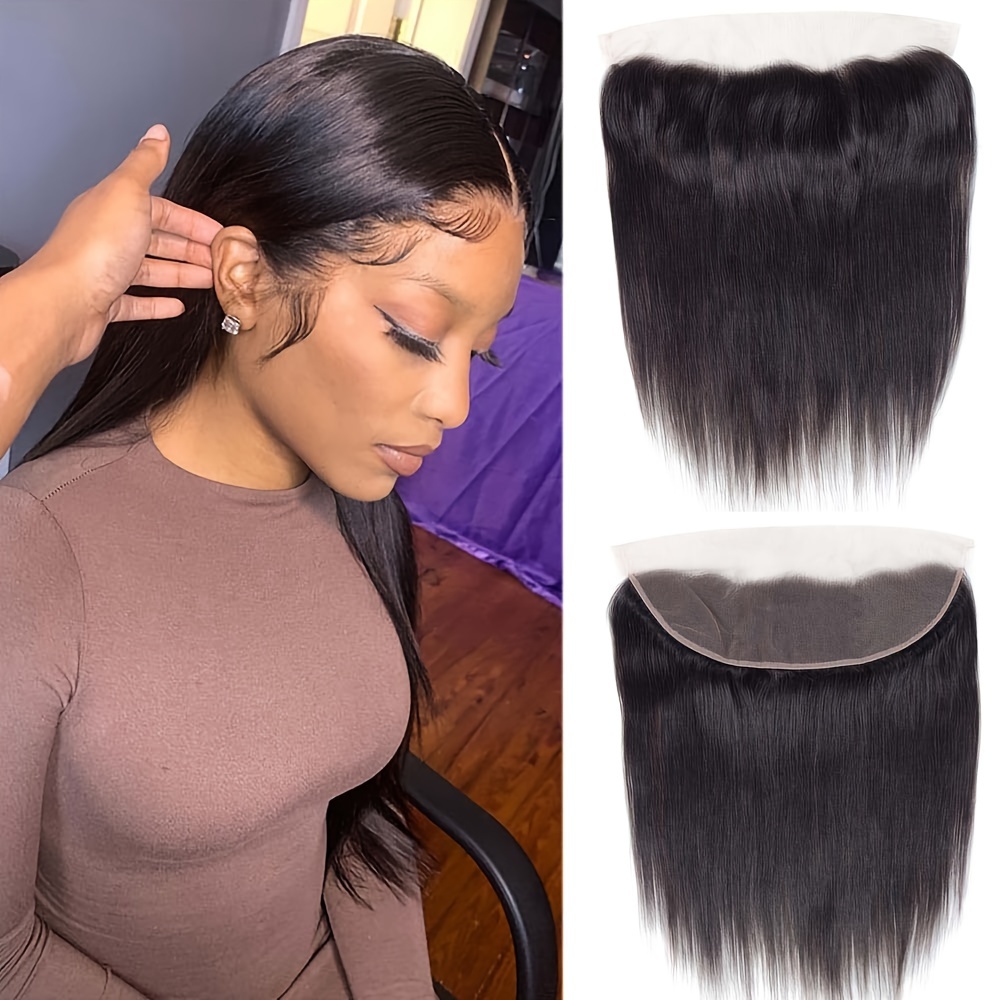 13x4 lace frontal straight human hair 12 130 Temu Canada