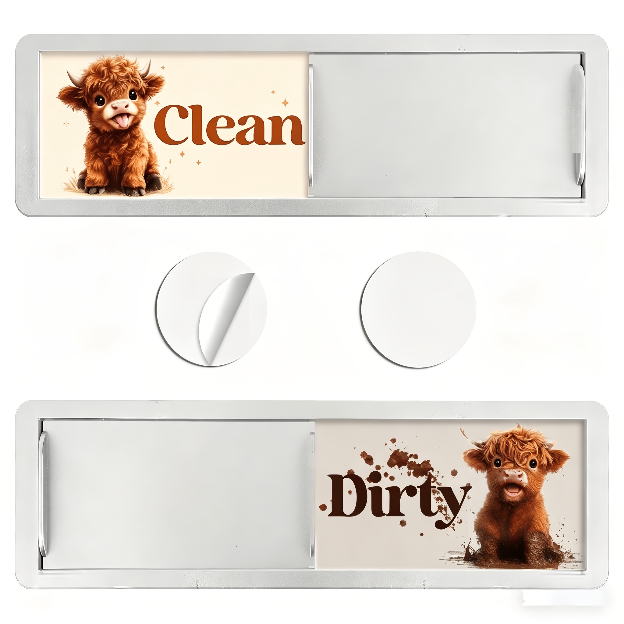 TEMU Vaatwassermagneet Schoon Vuil - Kip Vaatwassermagneet Schoon Vuil Bord Vintage Kip Dubbelzijdig Sterk Omkeerbaar Flip Bord Indicator voor Thuis