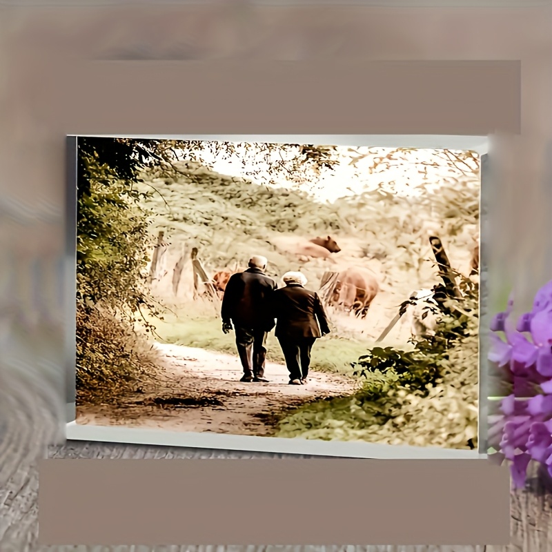 

Acrylic Photo Block - Personalized Family Keystone, Anniversary Gift, Modern Horizontal Rectangular Acrylic Sculpture Frame For Him Or Her