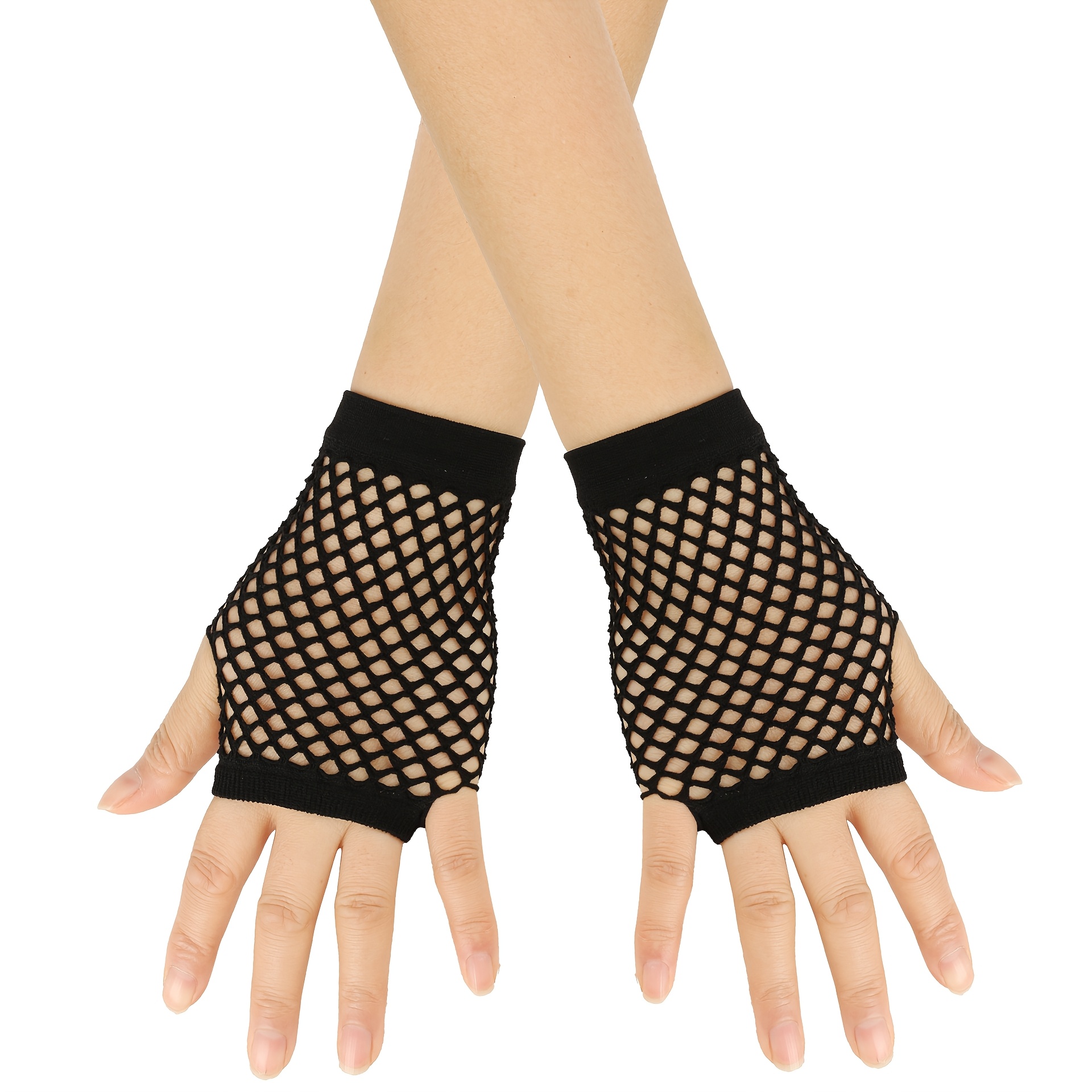TEMU Gants de pêche courts, gants élastiques sexy multicolores pour boîte de nuit, gants punk, gants en européens et américains