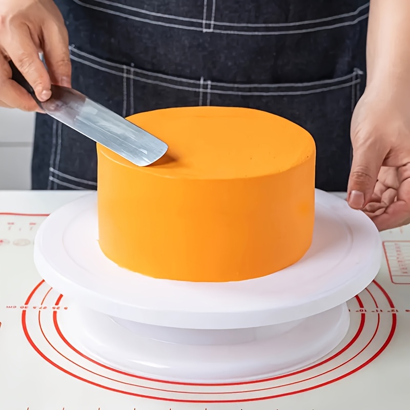 

1pc Rotating Cake Stand Turntable - Manual Revolving Cake Decorating Display Tool For Cupcakes, Cookies, Pastries - Plastic Construction, No Electricity Required