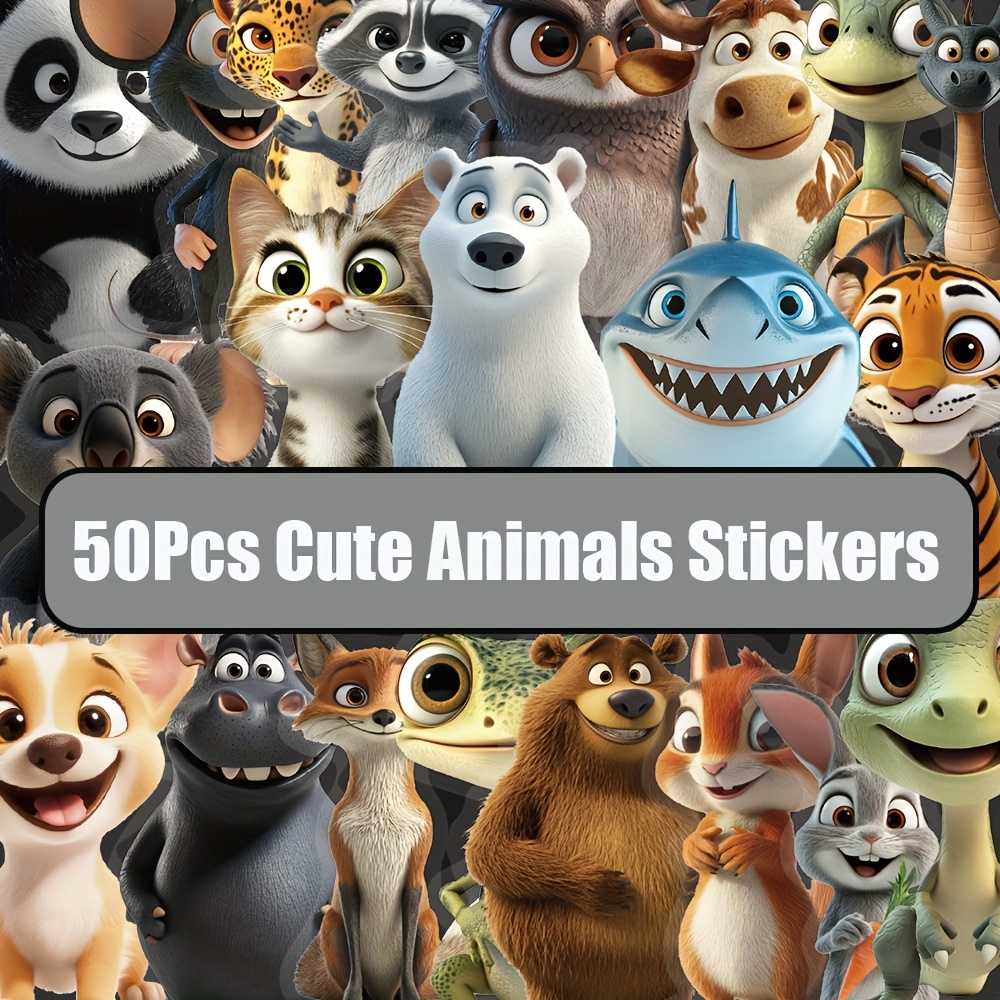 50pcs Cute Cartoon Sticker Set For Diy Scrapbooking, Phone Cases, Laptops & Guitar Decoration
