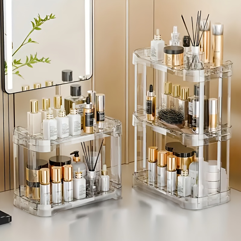 

2/3 Layer Makeup Organizer Bathroom Counter Organizer, Installation Makeup Skincare Organizer, Organizer And Storage Rack For Dressing Table Countertop And Bathroom Vanity