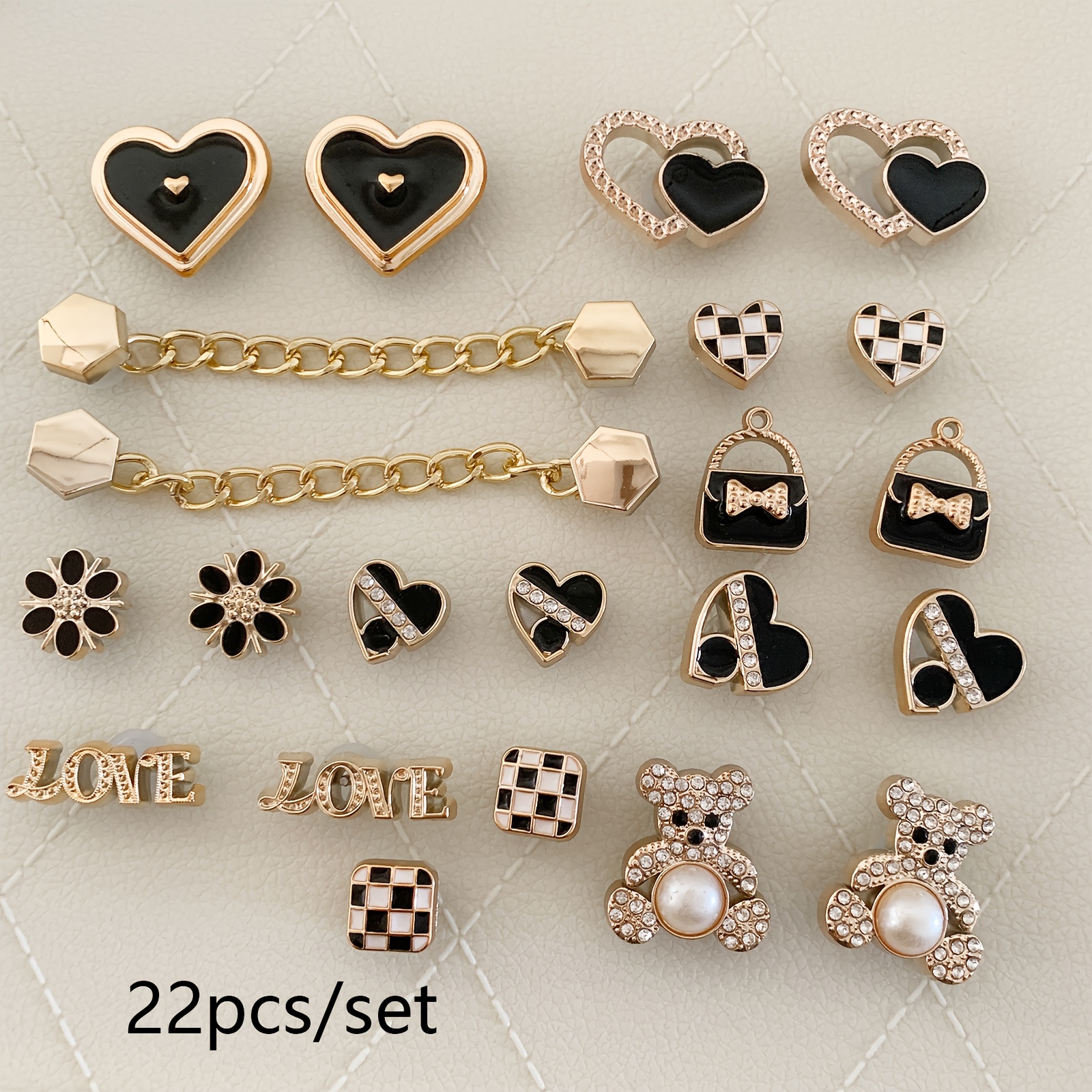 22pcs/set Decorative Shoe Charms Set, Shoe Additions, Detachable Shoes Additions