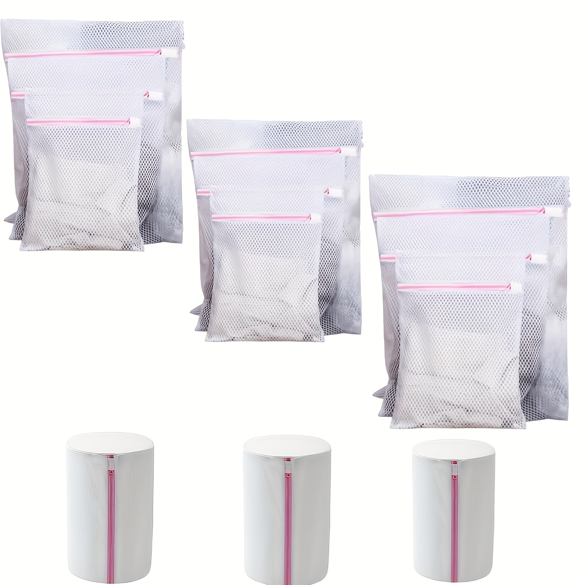 TEMU 12pcs Set Of Exquisite Mesh Laundry Bags In Sizes, Featuring High-quality Zippers, Durable Underwear Washing Bags, And Travel Laundry Bags