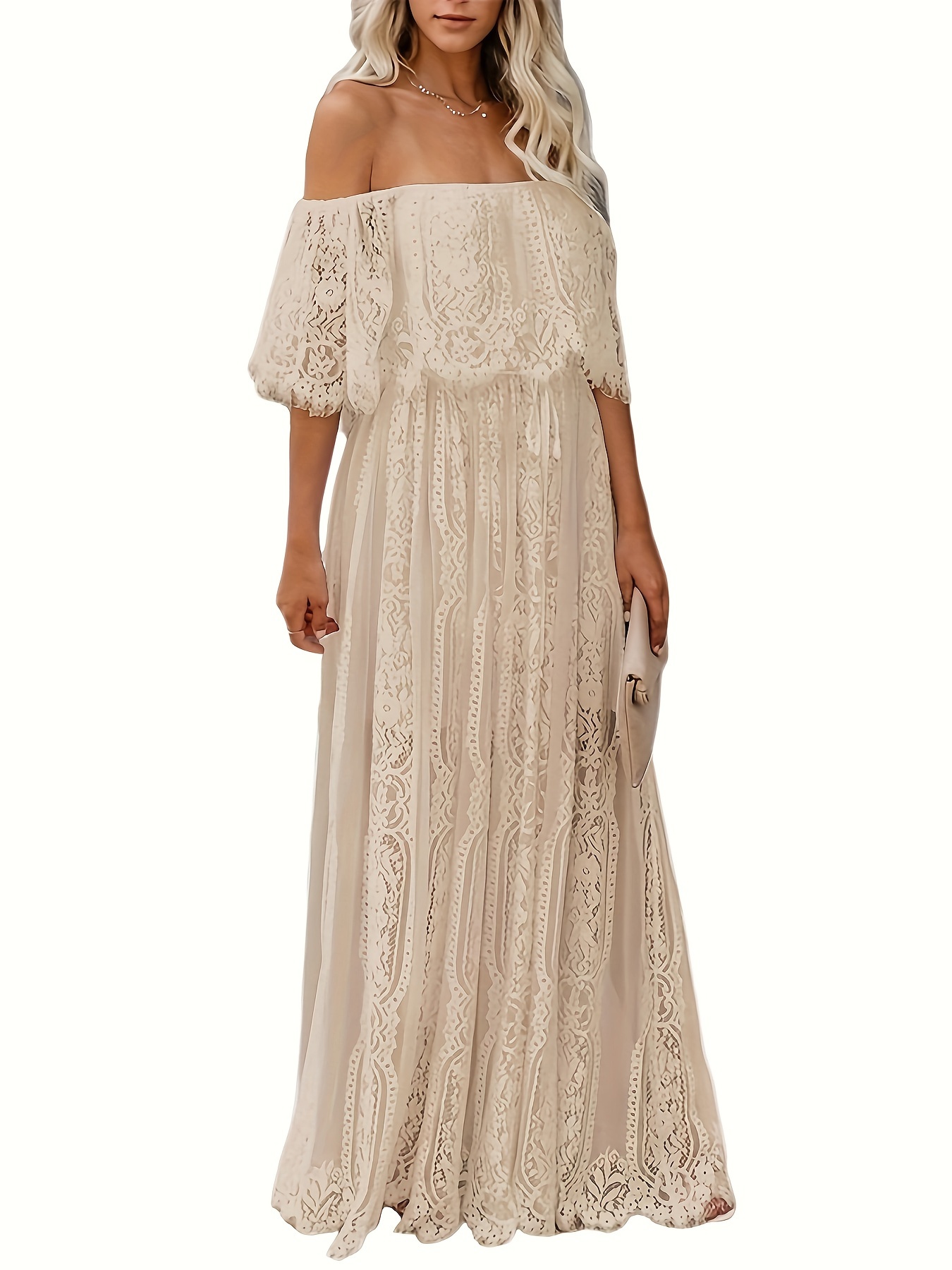 chinese dress ladies Ivory Lace Off Shoulder Maternity Photoshoot Gown/Dress  The Prissy Pelican