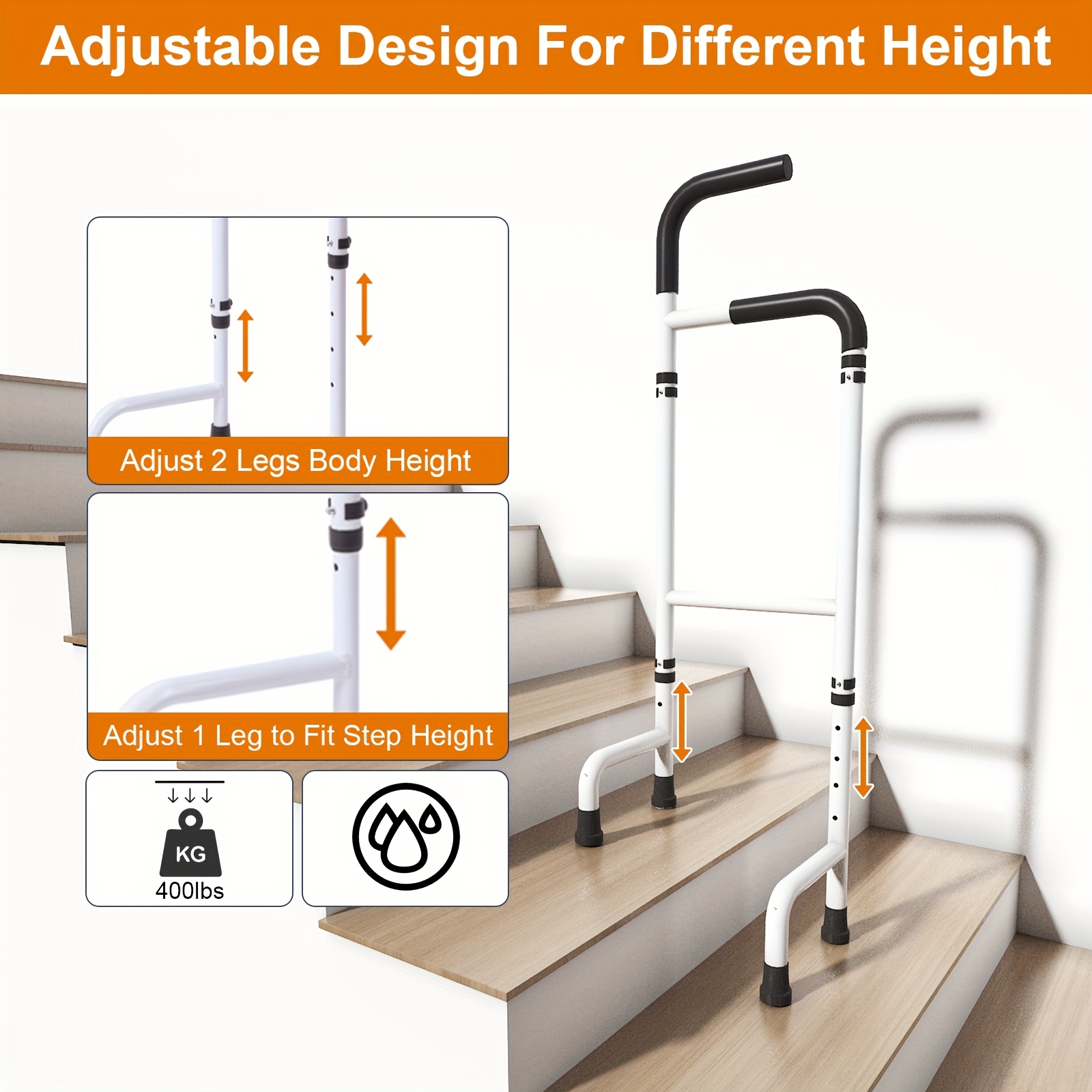 1pc Stair Climbing Assist Cane for Both Walk Up And Down Stairs, Elderly Stair Lift Assist Devices with Adjustable Height Fits Most Standard Steps, Step Helper for Those with Sore Knees