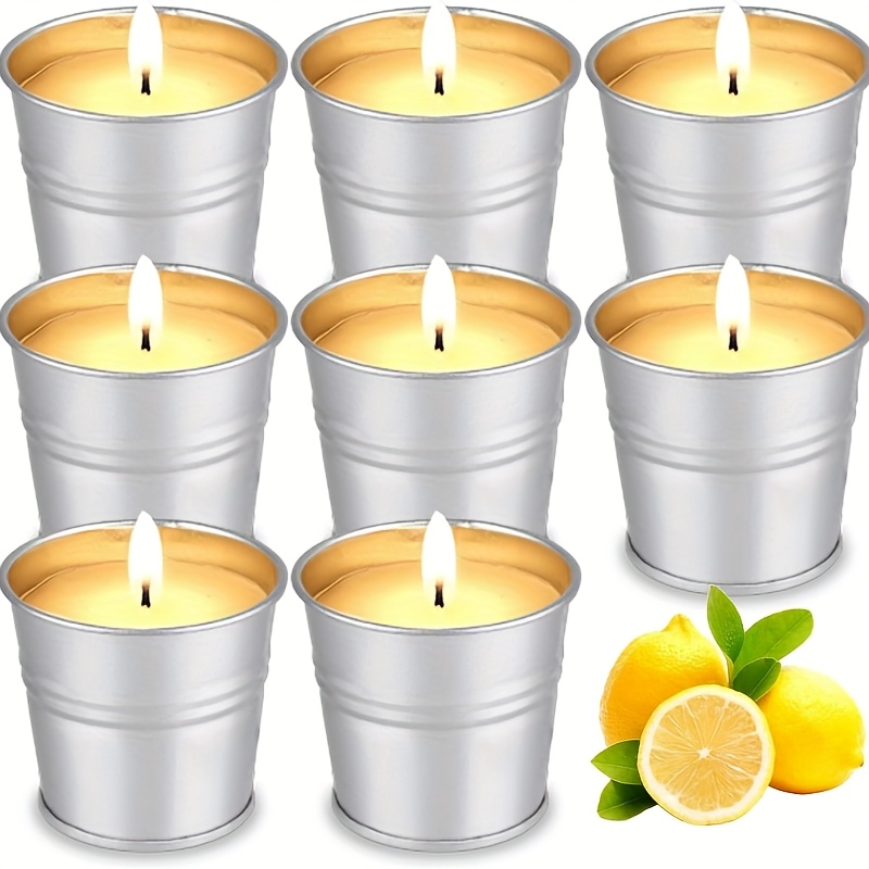 Image of 8pcs Mini Citronella Candles Natural Soy Wax Scented Candles For Outdoor Camping Porch Backyard Deck Party Wedding