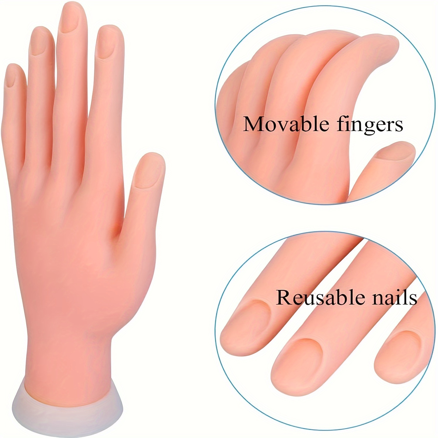 

l'Entraînement en Art - d'Entraînement Pliable Embouts de Doigts Réalistes, d'Affichage l' de Vernis Acrylique & Gel, Outils de Manucure et