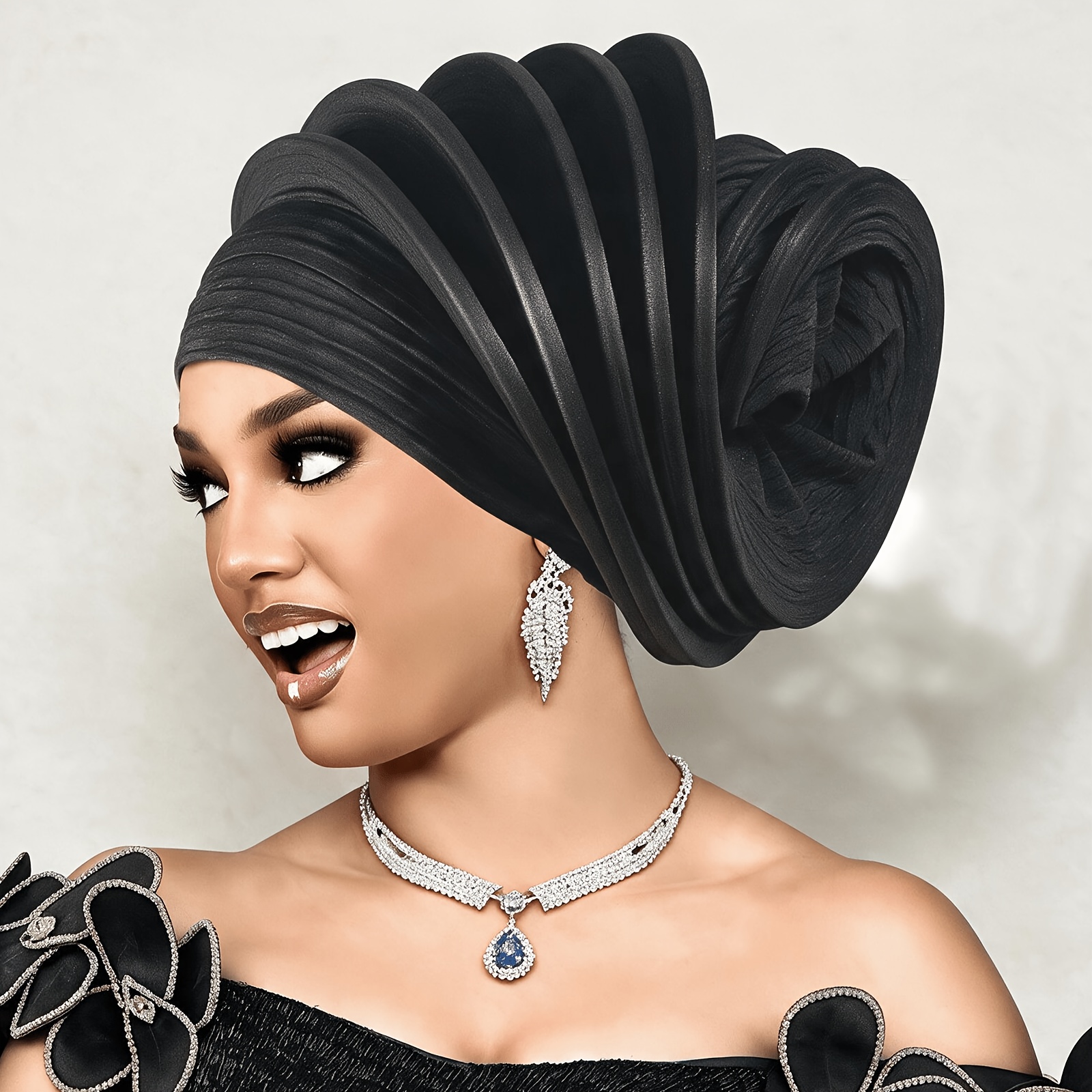 TEMU 1pc, New Style, Headscarf, Formal Hat, Head Turbans For Women, Auto African Head Tie Of Negeria, Fixed Support Without Deformation, Breathable