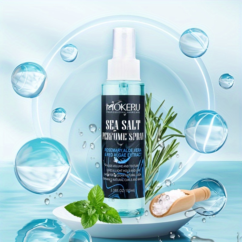 

100ml Sea Salt Hair Spray, Rosemary & Aloe Vera Extracts, Volumizing Texturizer, Moisturizing & Soothing, Long-lasting Scent, Portable For On-the-go Hairstyling