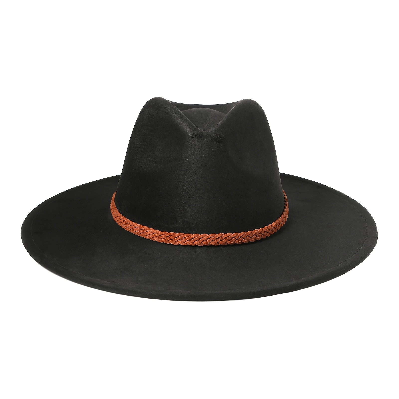 TEMU 2d Flat - Retro Flat-brim Hat For Women: Chic Wide-brim Velvet Headwear - Casual Fashion Accessory For Autumn/winter - Unisex - Ideal Gift