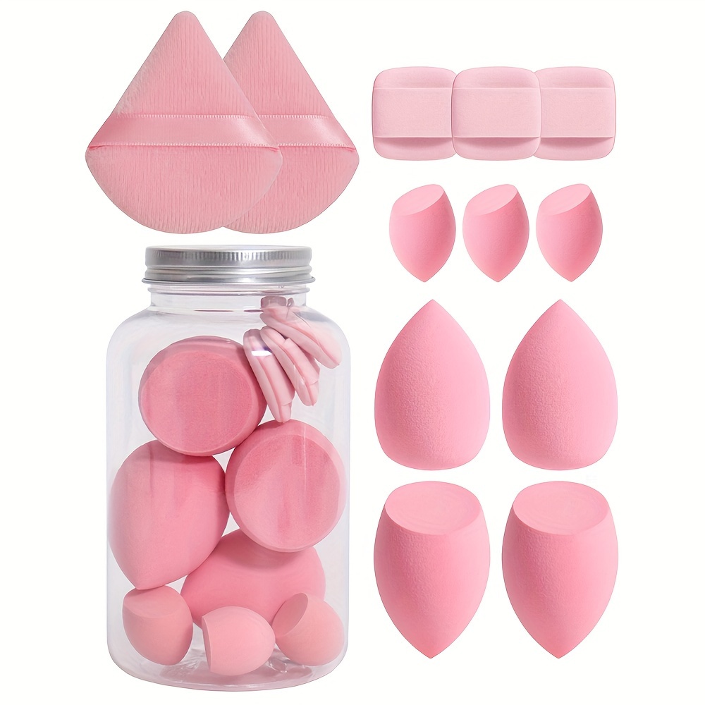 12-piece Makeup Sponge Set, Triangle Puff For Liquid, Cream, And Powder, Multi-colored Makeup Sponges And Mini Sponge