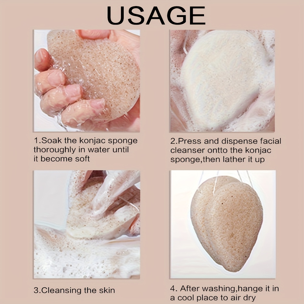 Burete Facial din Sâmburi de Nuc și Konjac, Burete Natural pentru Curățare, Instrument Moale pentru Îndepărtarea Machiajului și Curățarea Feței, 1 bucată