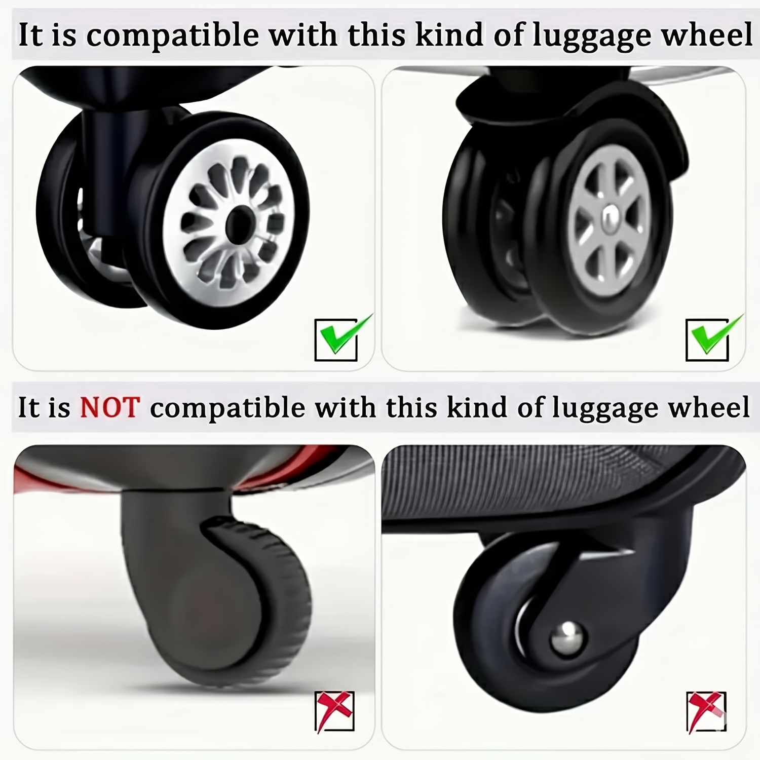 8pcs Heavy Duty Luggage Wheel Covers for Travel