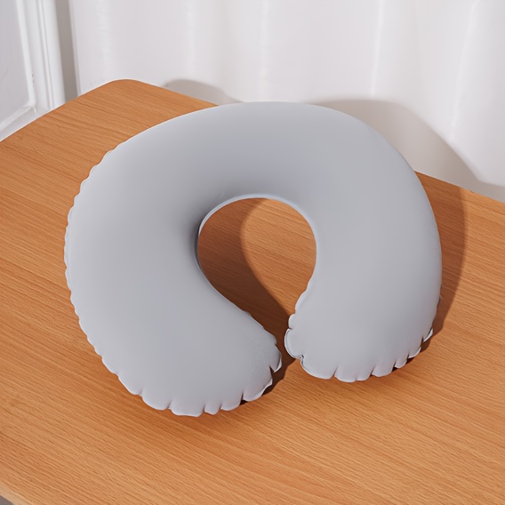 1pc inflatable c shaped pillow travel pillow inflatable pillow car airplane neck round pillow details 4