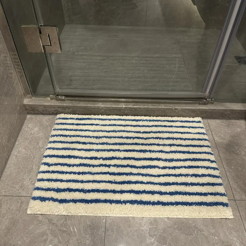 kitchen and bathroom floor mat non slip mat ultra fine floor mat soft absorbent bathroom mat long kitchen mat bedside mat machine washable non fading floor mat striped door mat furniture decorative mat mothers day mat light luxury ultra fine bathroom mat clustered durable block rug sizes and four colors Product details 2