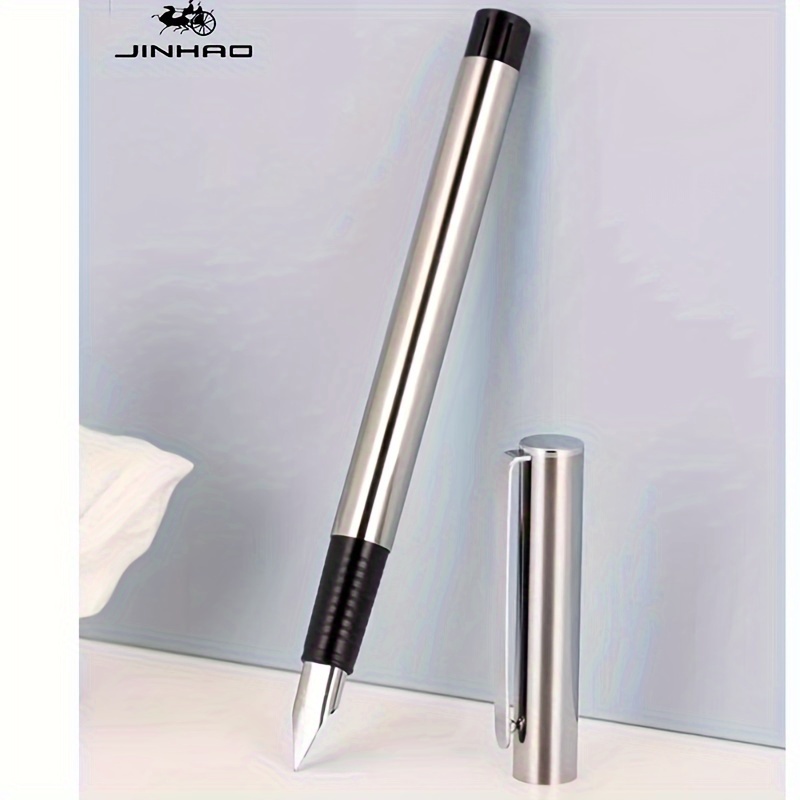 

Stylo plume Jinhao 65 avec convertisseur d'encre - Stylo plume en métal au design classique à pointe fine, instrument d'écriture à capuchon à clic personnalisé, plume en iridium durable - 1 pièce