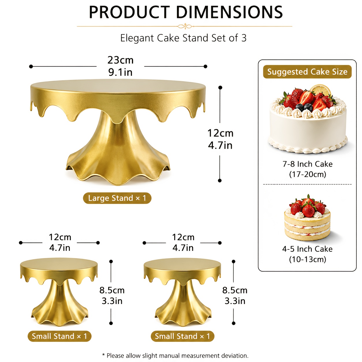 Image of 3pcs Cake Stand Set, Detachable Abs Plastic Dessert Display Pedestals, 1 Large And 2 Mini Cupcake Stands, Lightweight Reusable Cake Serving Trays For Wedding, Birthday, Party & Dessert Table Decor