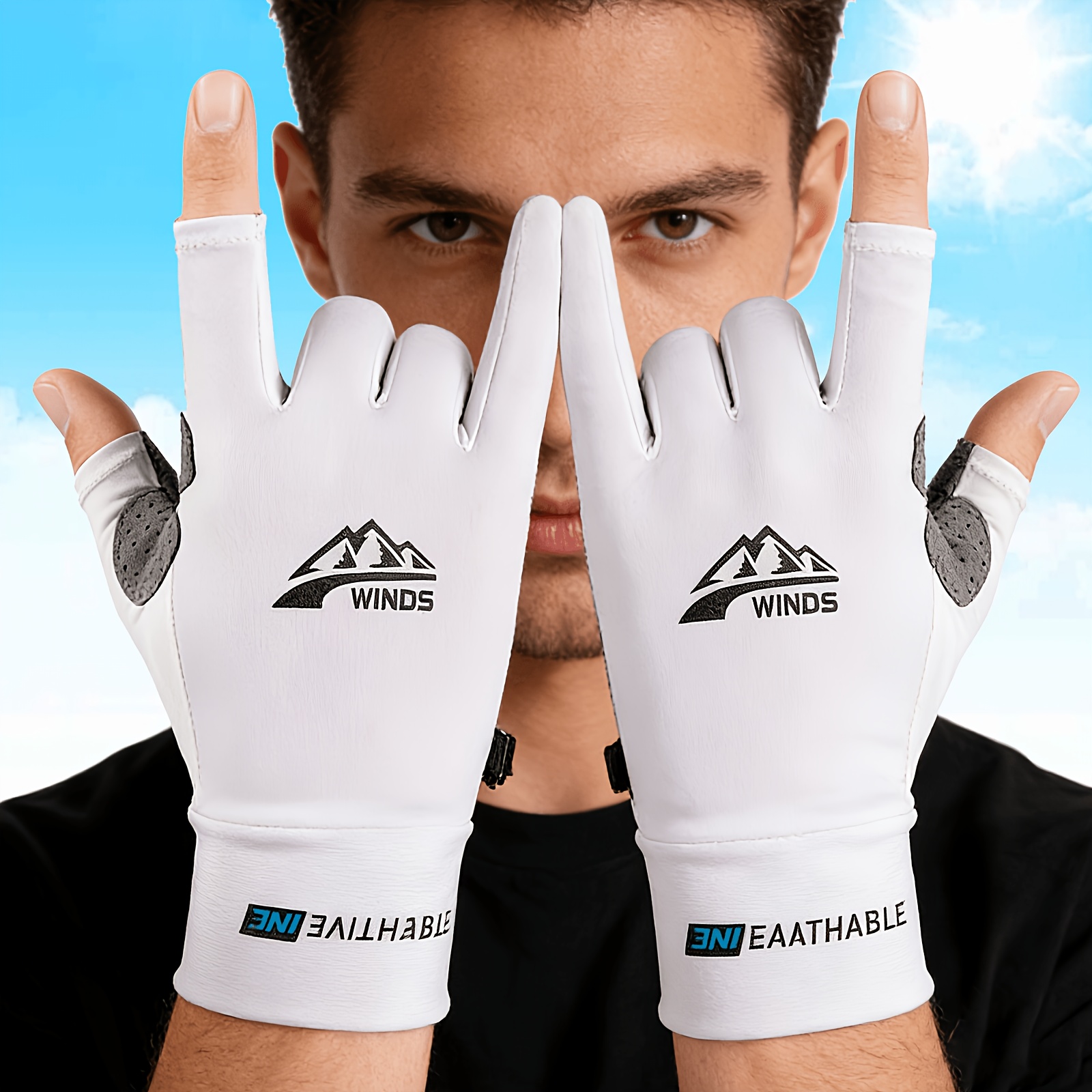 Eislauf-Sonnenschutz-Handschuhe fr Damen Herren, mit Touchscreen-Funktion,  elastisches atmungsaktives dnnes Design * fr Outdoor-Radfahren als  Sporthandschuhe