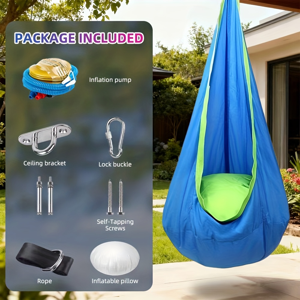 E-shop Hängesessel, Hängesessel für drinnen/draußen mit aufblasbaren Kissen , mit zylindrischen Expansionsschrauben, anderem Zubehör, geeignet für