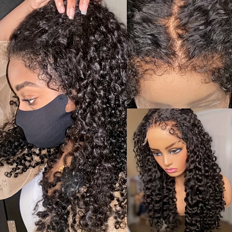 Kinky Curly Wig Transparent Lace Front Human Hair Wigs