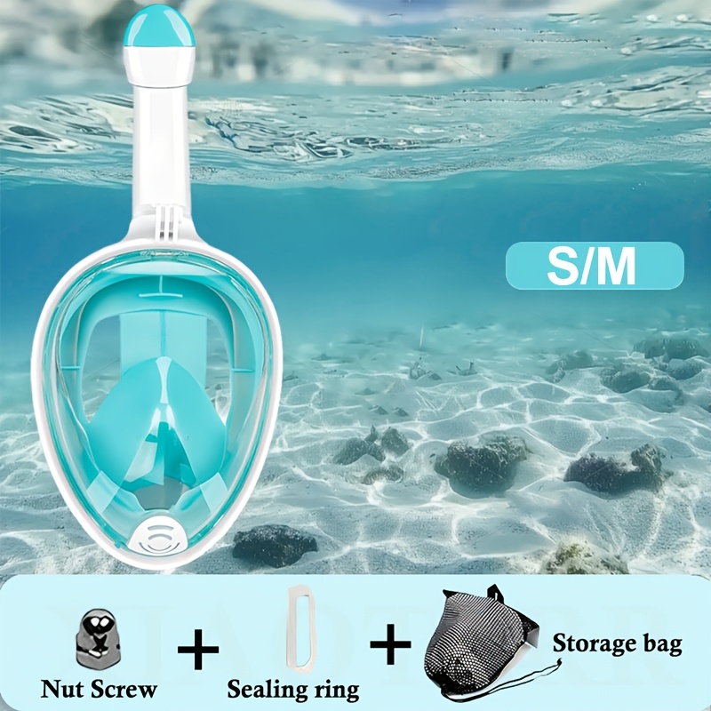 180 panoramic adult full face snorkel mask with detachable camera mount leak proof swimming goggles durable training gear for men women multiple colors     xl