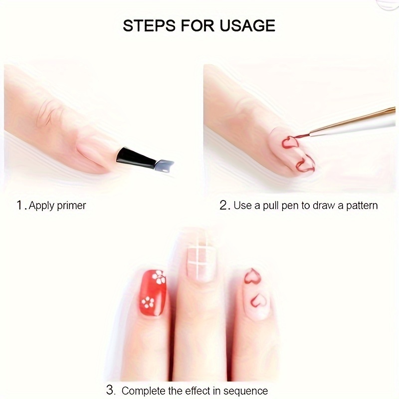 3 Pcs Professional Ultra-Thin Liner Nail Art Brush Set