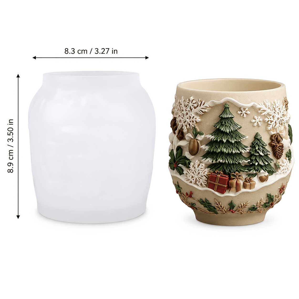 TEMU Molde FDUDF 3D de pino, copo de nieve y con patrones en relieve, para resinas y yesos - Molde de silicona para manualidades DIY, de regalo de