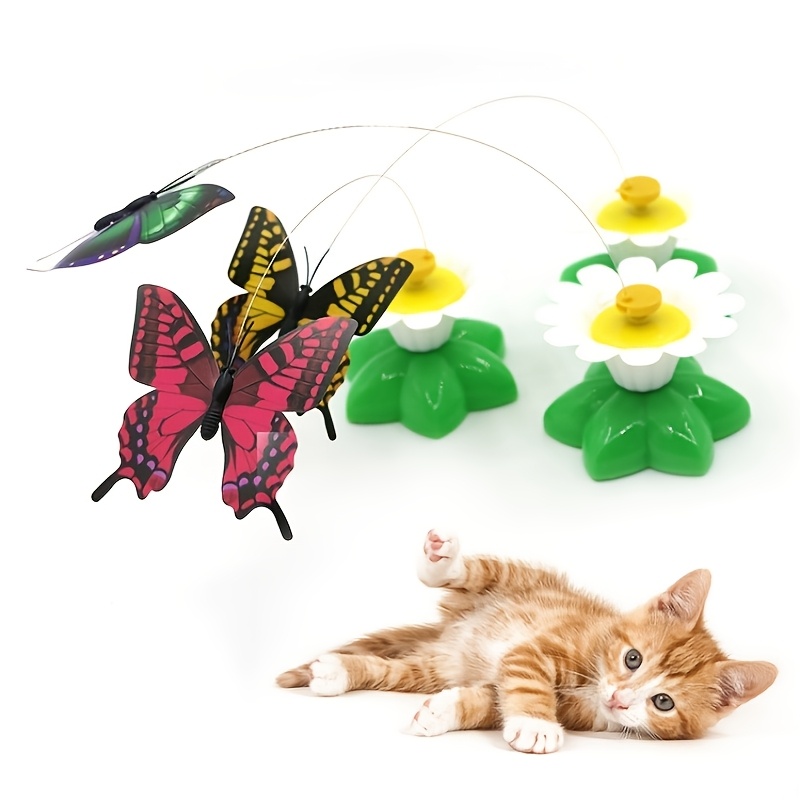 

Cat Toy With An Automatic Rotating Wire To Cats, Featuring A Colored Interactive Toy, Without Battery