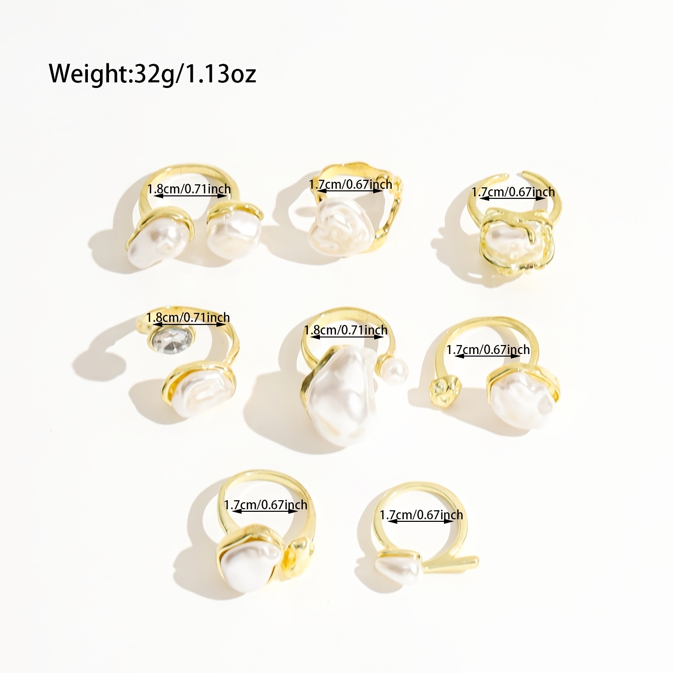 8pcs Vintage French-Style Stackable Ring Set