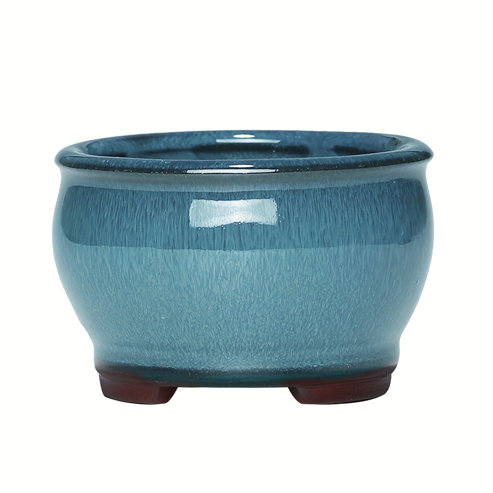 TEMU Round Ceramic Flower Pots Ceramic Plant Pots With Drainage Holes For Indoor And Outdoor Flower Plants Gardening Gift Home Decor