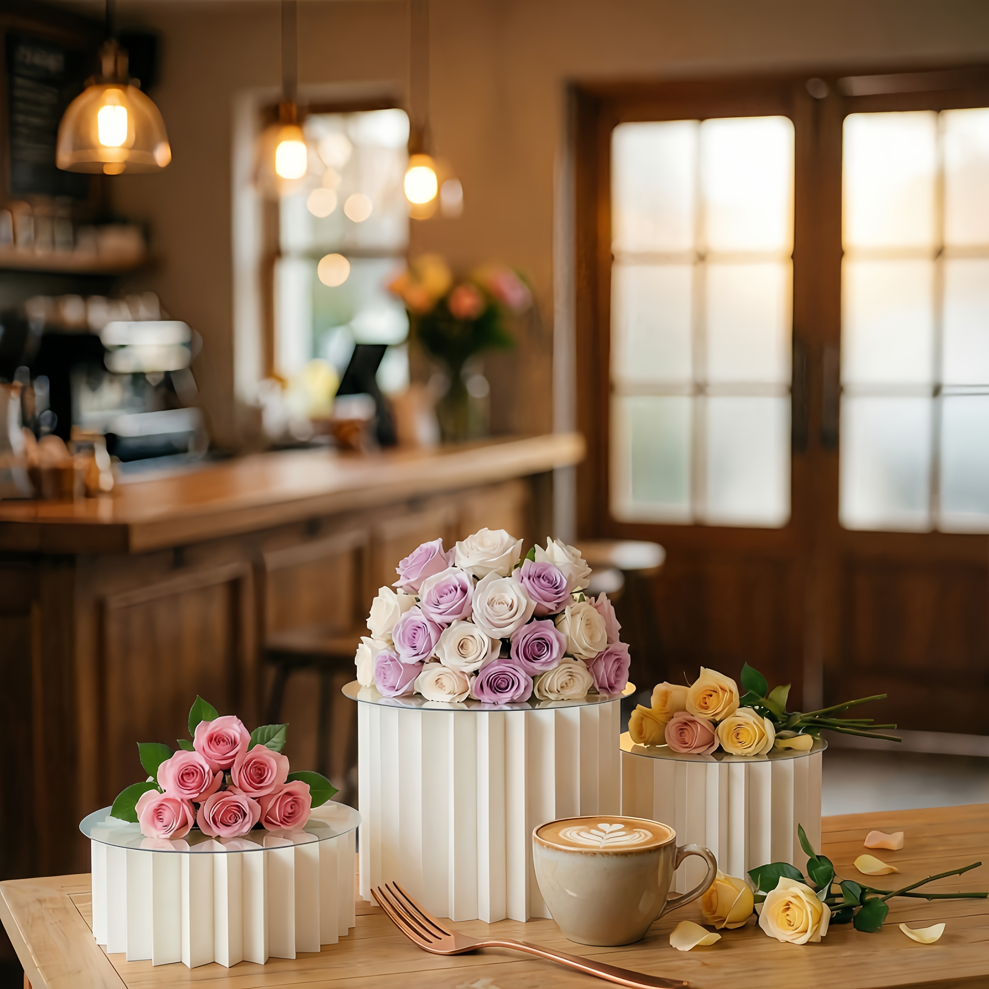 item picture 3pcs classic creative foldable circular tabletop display stand bases suitable for weddings flower shops halloween christmas parties birthday parties graduation ceremony decoration displays without top plate