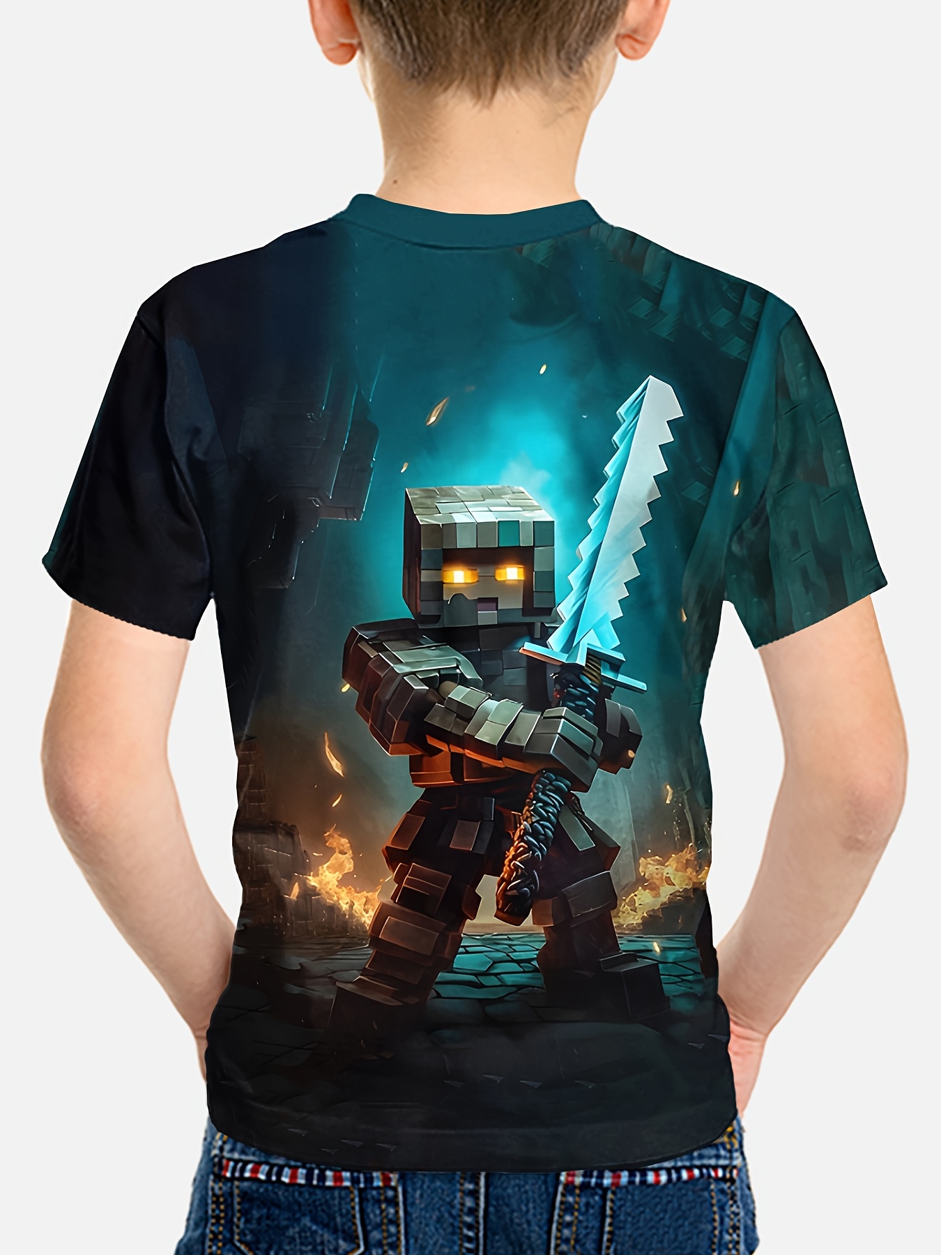 camiseta gráfica niños impresión 3d manga corta cuello Temu Brazil