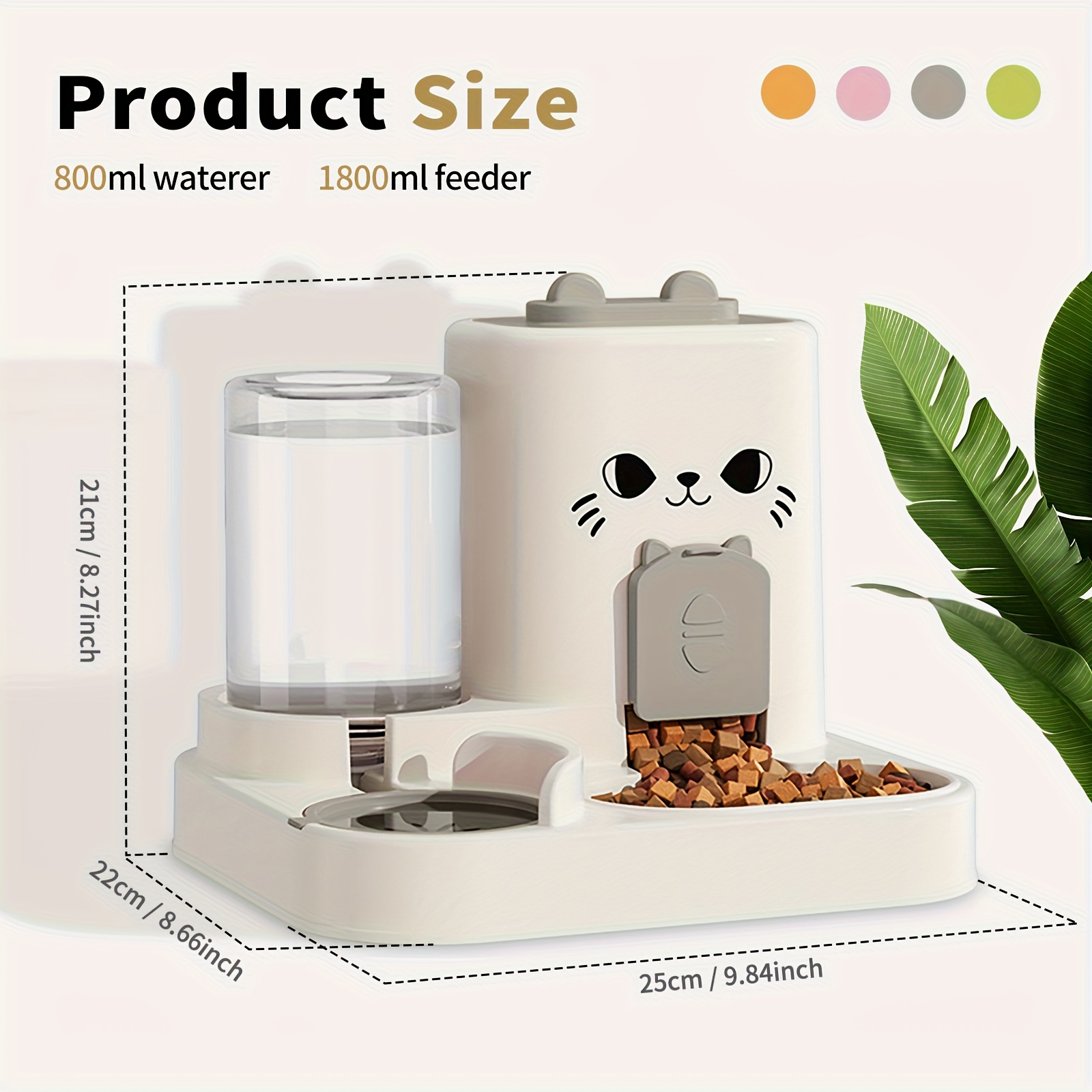A Safe Choice for Travel! Cat Feeding with Water 2-in-1, Dry And Wet Separation Large Capacity, No Battery Life Required, Care for Your Pet's Healthy Diet