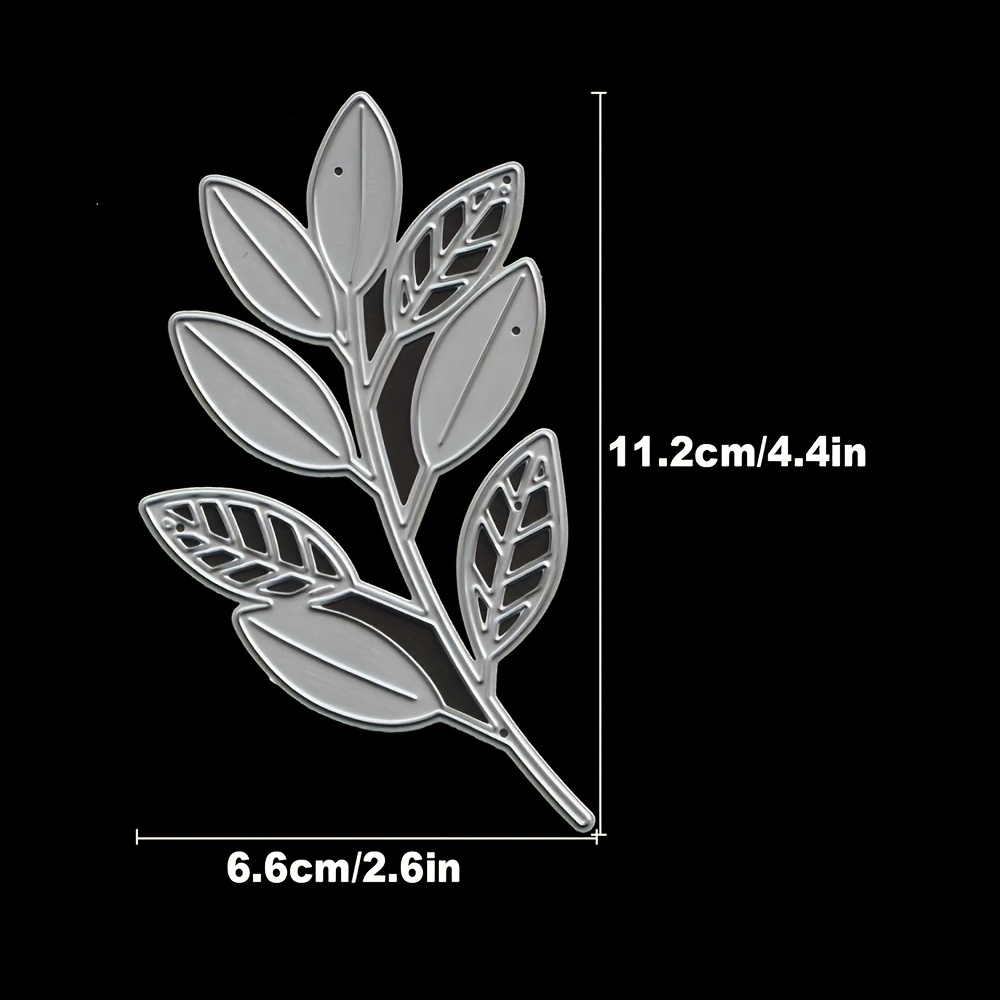 TEMU 1pc Matrice de découpe en métal motif feuille et branche , pour découpe de papier, gaufrage, décoration de création de cartes et matrice d'album