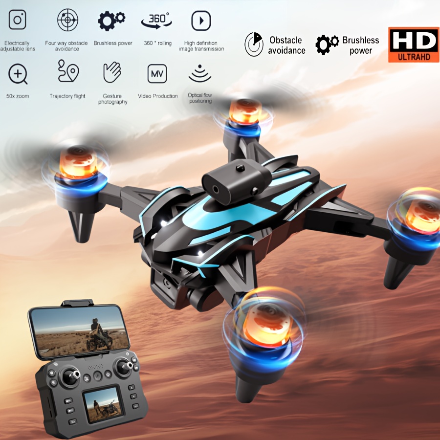 

Rc Drone With Dual Camera, 1080p Video, Infrared Obstacle Avoidance, App Control, Usb Charging, 2 Rechargeable Batteries, Brushless Motor, Remote-controlled Aircraft For Beginners - Outdoor Use