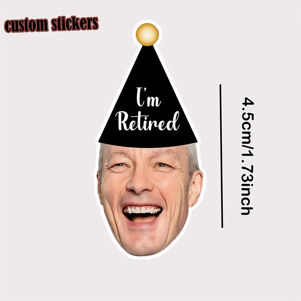 TEMU Personalized Face Stickers, Retirement Party Decorations, Custom Self-adhesive Decals For Retirement Parties And Gatherings