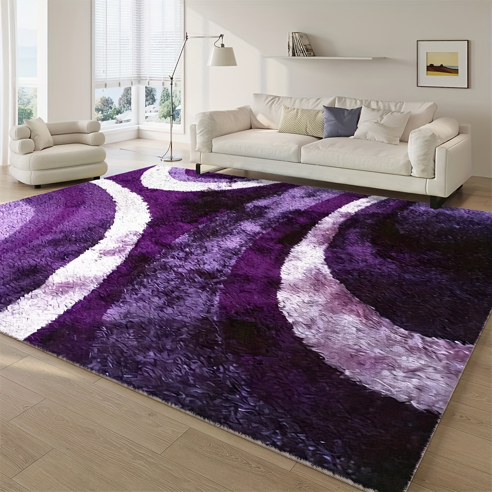TEMU 1pc Velvet Washable Modern Rug With Contemporary Geometric Pattern For Playroom, Lounge, Large Size For Bedroom, Dining Room, Home, And Office
