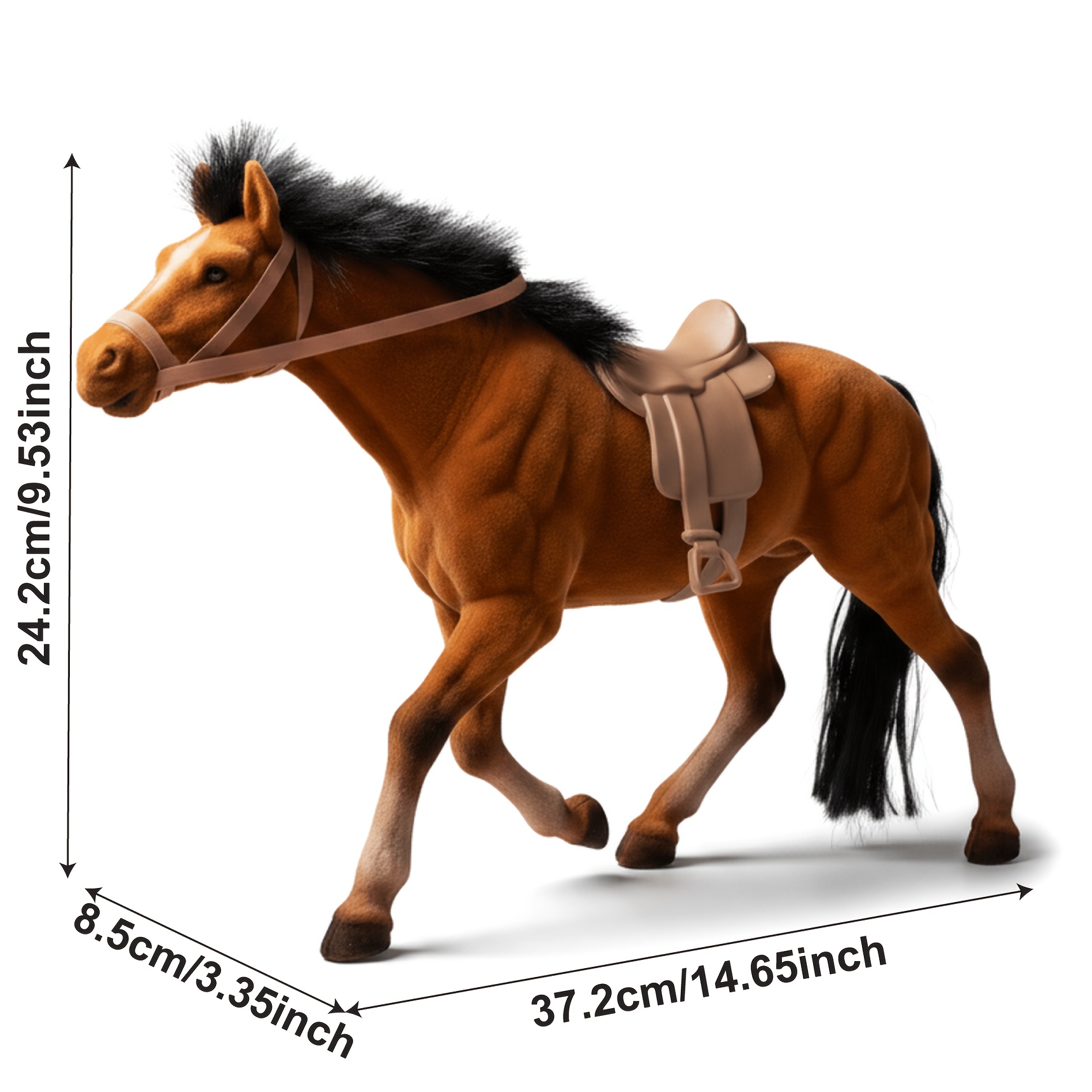 TEMU Home Decor With ., Flocked Horse Ornament, Art Figurine, Tabletop Decoration, Premium Decor, Vintage Style Decor. Perfect For Decorating Living