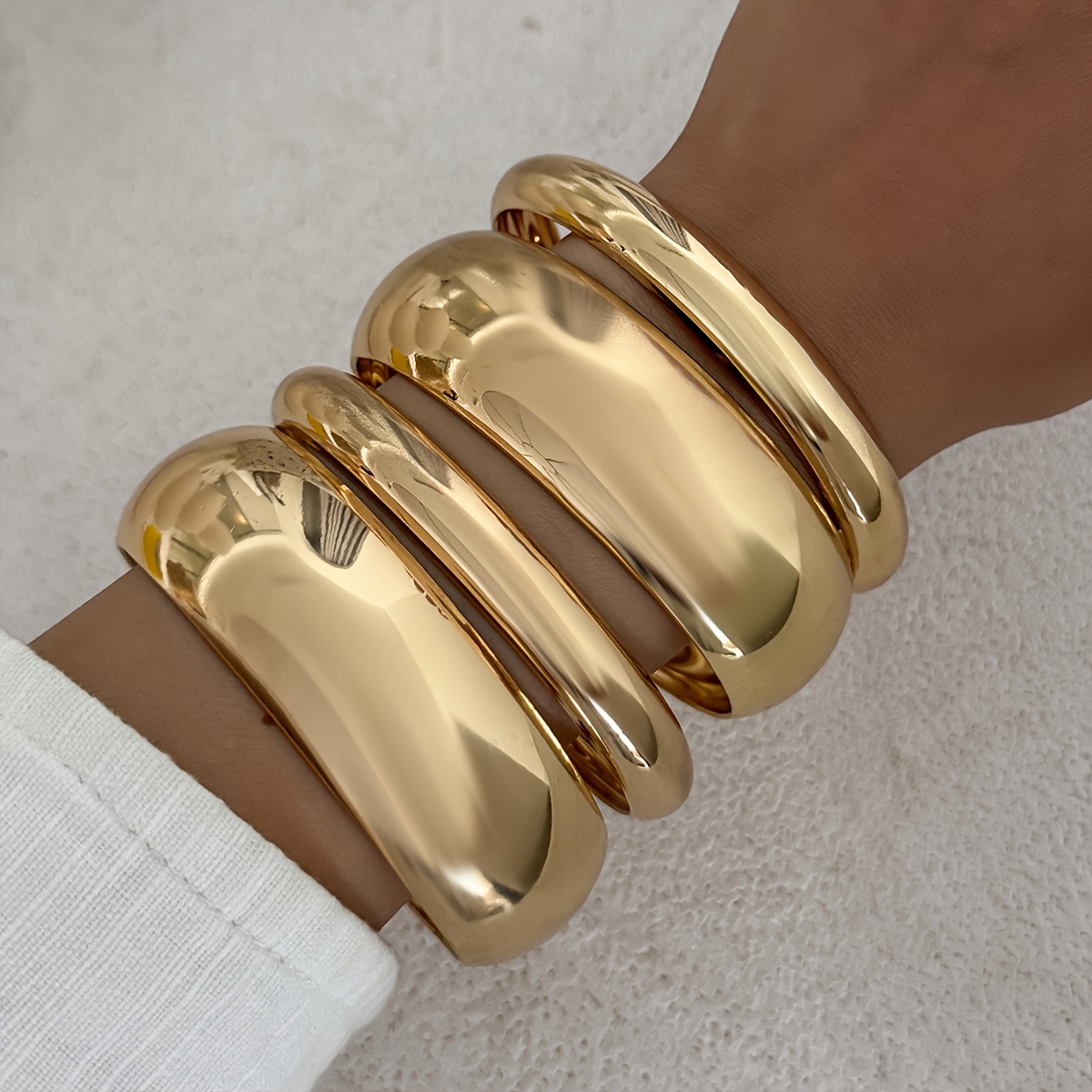 Festive Minimalist Chunky Bracelet Set, 3pc