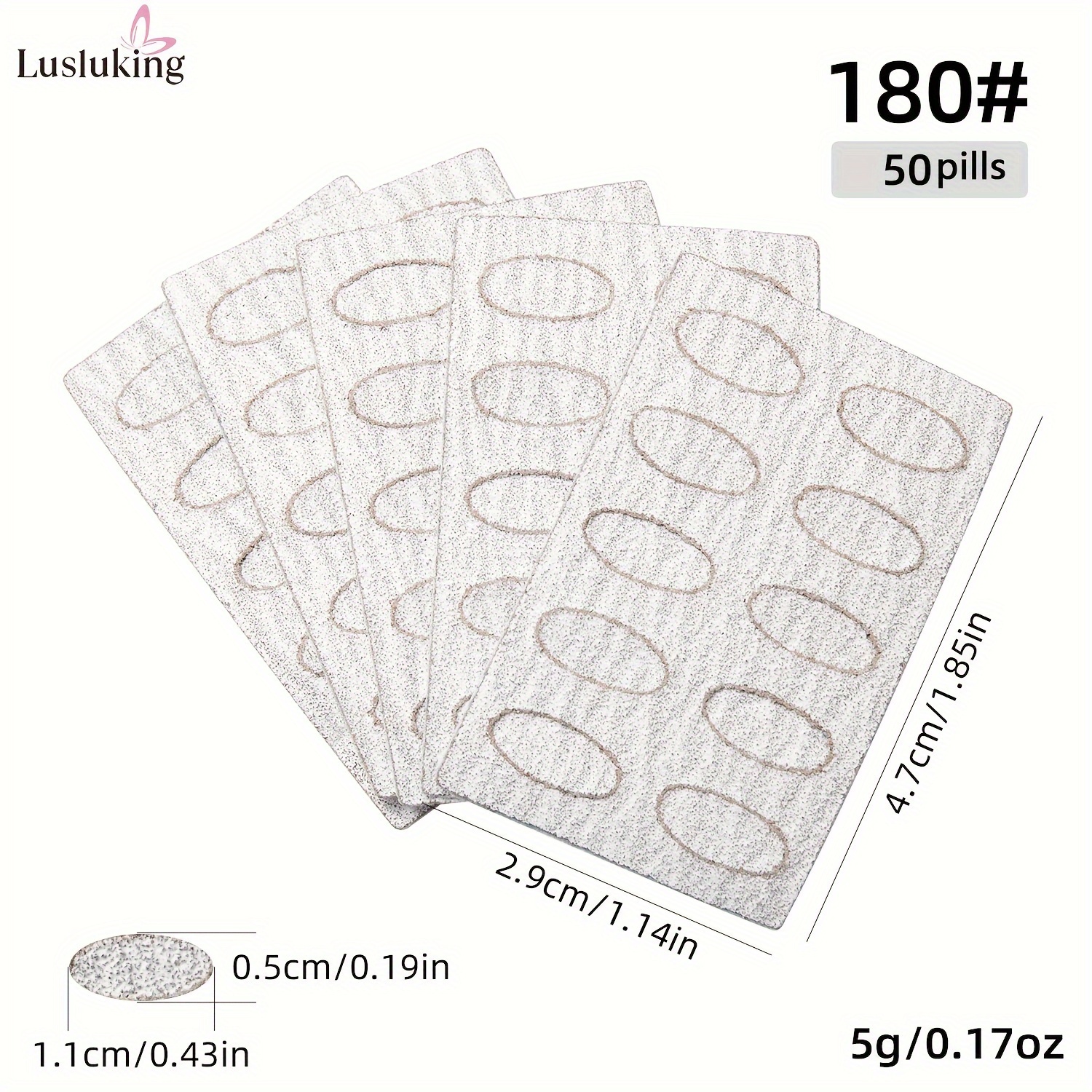 Image of Set Of 50 Mini Nail Files - Self-adhesive Sandpaper Sheets Suitable For Manicure And Pedicure, In Of 100, 150, 180, And 240, Ideal For Cuticle Pushing And Pre-polishing, Salon-quality Results At Home